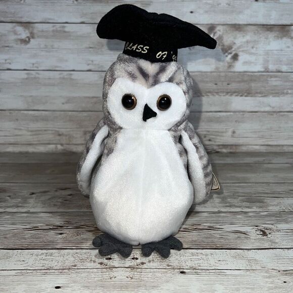 TY Beanie Babies Vintage Wiser The Owl The Graduation Class of 1999 Plush Stuffe - Picture 1 of 16